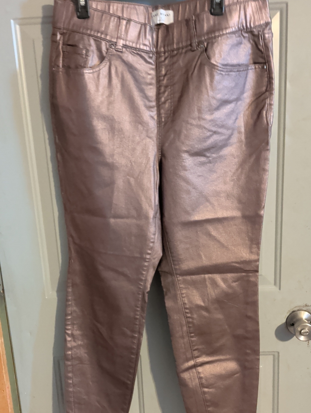 Lane Bryant Metallic Rose Leather Skinny Jeans